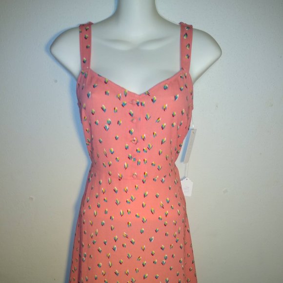 Abound V-Neck Front Button Fit & Flare Dress - Picture 1 of 5